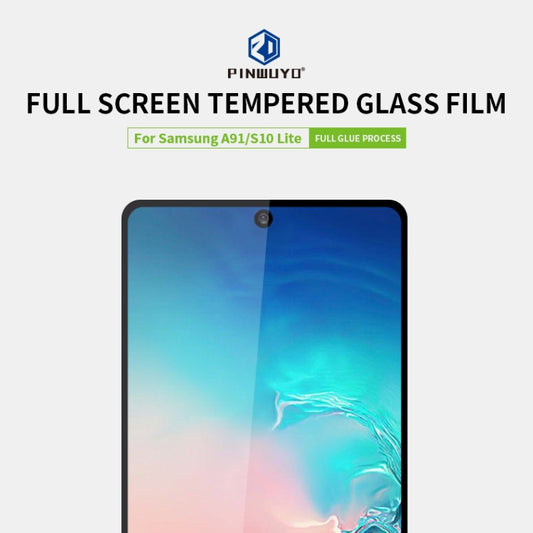 For Galaxy A91 / S10 Lite PINWUYO 9H 2.5D Full Screen Tempered Glass Film(Black) - Galaxy Tempered Glass by PINWUYO | Online Shopping UK | buy2fix