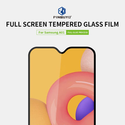 For Galaxy A01 PINWUYO 9H 2.5D Full Screen Tempered Glass Film(Black) - Galaxy Tempered Glass by PINWUYO | Online Shopping UK | buy2fix