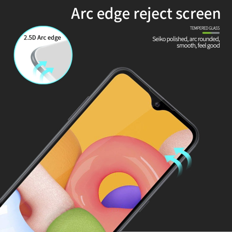For Galaxy A01 PINWUYO 9H 2.5D Full Screen Tempered Glass Film(Black) - Galaxy Tempered Glass by PINWUYO | Online Shopping UK | buy2fix