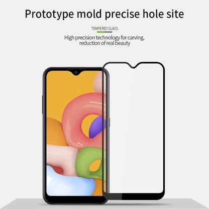 For Galaxy A01 PINWUYO 9H 2.5D Full Screen Tempered Glass Film(Black) - Galaxy Tempered Glass by PINWUYO | Online Shopping UK | buy2fix