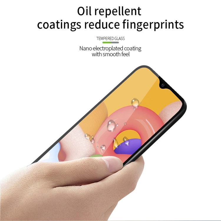 For Galaxy A01 PINWUYO 9H 2.5D Full Screen Tempered Glass Film(Black) - Galaxy Tempered Glass by PINWUYO | Online Shopping UK | buy2fix