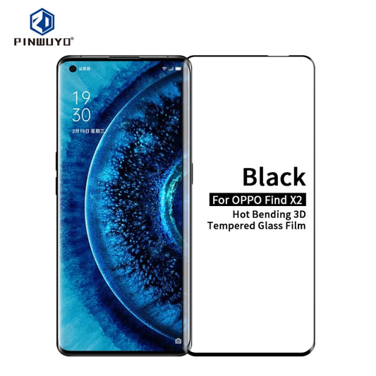 For OPPO Find X2 PINWUYO 9H 3D Hot Bending Tempered Glass Film(Black) - OPPO Tempered Glass by PINWUYO | Online Shopping UK | buy2fix