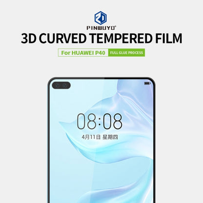 For Huawei P40 PINWUYO 9H 3D Curved Full Screen Explosion-proof Tempered Glass Film(Black) -  by PINWUYO | Online Shopping UK | buy2fix