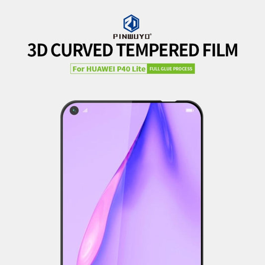 For Huawei P40 Lite PINWUYO 9H 3D Curved Full Screen Explosion-proof Tempered Glass Film(Black) -  by PINWUYO | Online Shopping UK | buy2fix