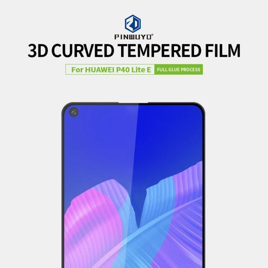 For Huawei P40 Lite E PINWUYO 9H 3D Curved Full Screen Explosion-proof Tempered Glass Film(Black) -  by PINWUYO | Online Shopping UK | buy2fix