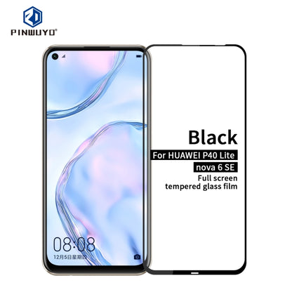 For Huawei P40 Lite / nova 6 SE PINWUYO 9H 2.5D Full Screen Tempered Glass Film(Black) - Huawei Tempered Glass by PINWUYO | Online Shopping UK | buy2fix