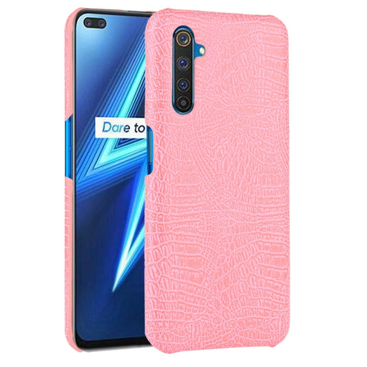 For Oppo Realme 6 Pro Shockproof Crocodile Texture PC + PU Case(Pink) - Realme Cases by buy2fix | Online Shopping UK | buy2fix