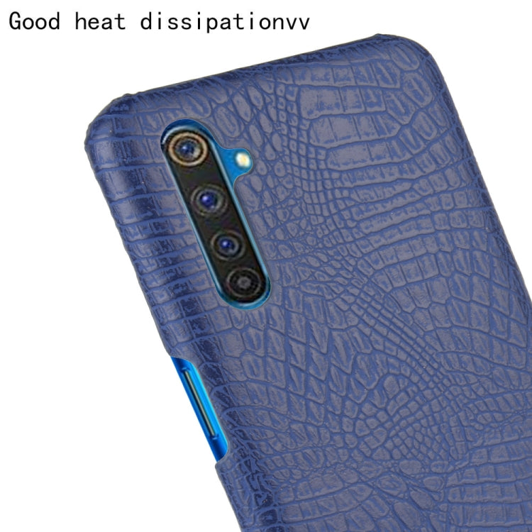 For Oppo Realme 6 Pro Shockproof Crocodile Texture PC + PU Case(Blue) - Realme Cases by buy2fix | Online Shopping UK | buy2fix