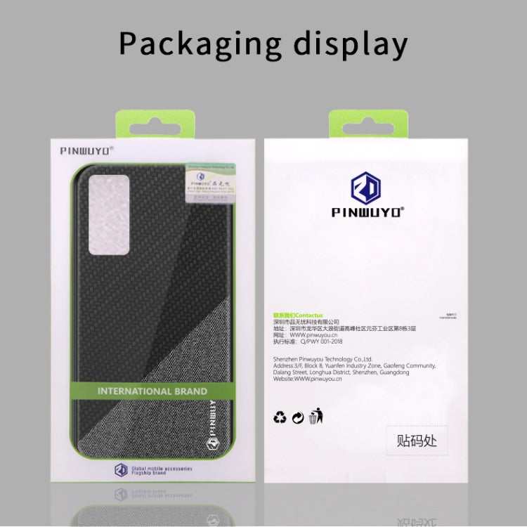 For Huawei P40 PINWUYO Rong Series  Shockproof PC + TPU+ Chemical Fiber Cloth Protective Cover(Brown) - Huawei Cases by PINWUYO | Online Shopping UK | buy2fix