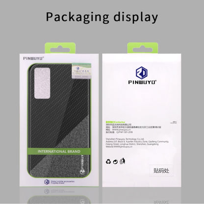 For Huawei P40 PINWUYO Rong Series  Shockproof PC + TPU+ Chemical Fiber Cloth Protective Cover(Red) - Huawei Cases by PINWUYO | Online Shopping UK | buy2fix