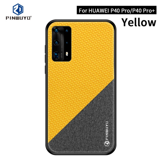 For Huawei P40 pro / P40pro+ PINWUYO Rong Series  Shockproof PC + TPU+ Chemical Fiber Cloth Protective Cover(Yellow) - Huawei Cases by PINWUYO | Online Shopping UK | buy2fix