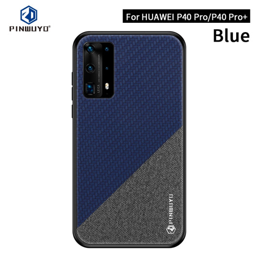 For Huawei P40 pro / P40pro+ PINWUYO Rong Series  Shockproof PC + TPU+ Chemical Fiber Cloth Protective Cover(Blue) - Huawei Cases by PINWUYO | Online Shopping UK | buy2fix