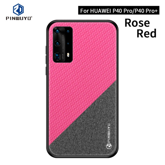 For Huawei P40 pro / P40pro+ PINWUYO Rong Series  Shockproof PC + TPU+ Chemical Fiber Cloth Protective Cover(Red) - Huawei Cases by PINWUYO | Online Shopping UK | buy2fix