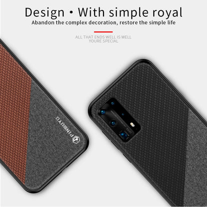 For Huawei P40 pro / P40pro+ PINWUYO Rong Series  Shockproof PC + TPU+ Chemical Fiber Cloth Protective Cover(Red) - Huawei Cases by PINWUYO | Online Shopping UK | buy2fix
