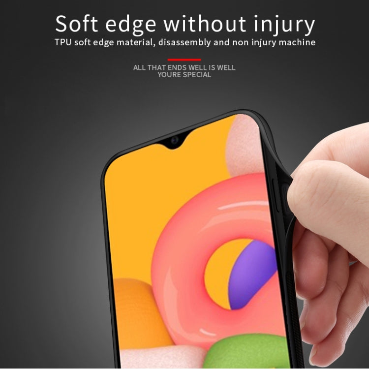 For Galaxy A01 PINWUYO Rong Series  Shockproof PC + TPU+ Chemical Fiber Cloth Protective Cover(Black) - Galaxy Phone Cases by PINWUYO | Online Shopping UK | buy2fix