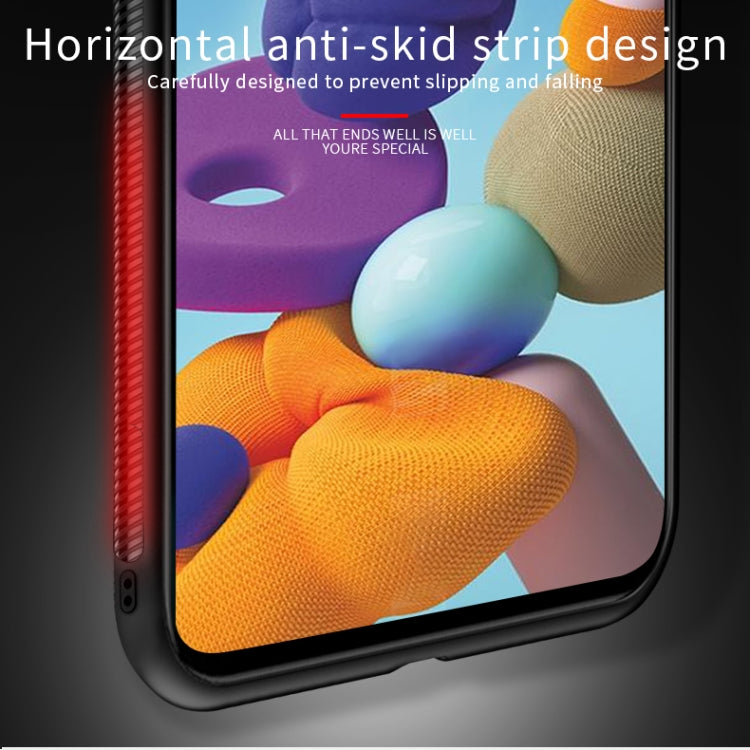 For Galaxy A21 PINWUYO Rong Series  Shockproof PC + TPU+ Chemical Fiber Cloth Protective Cover(Red) - Galaxy Phone Cases by PINWUYO | Online Shopping UK | buy2fix