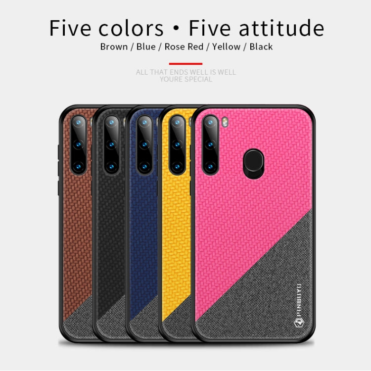 For Galaxy A21 PINWUYO Rong Series  Shockproof PC + TPU+ Chemical Fiber Cloth Protective Cover(Red) - Galaxy Phone Cases by PINWUYO | Online Shopping UK | buy2fix