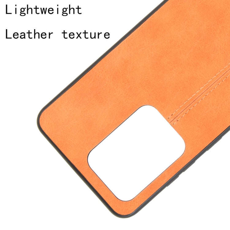 For Galaxy S20 Ultra Shockproof Sewing Cow Pattern Skin PC + PU + TPU Case(Orange) by buy2fix