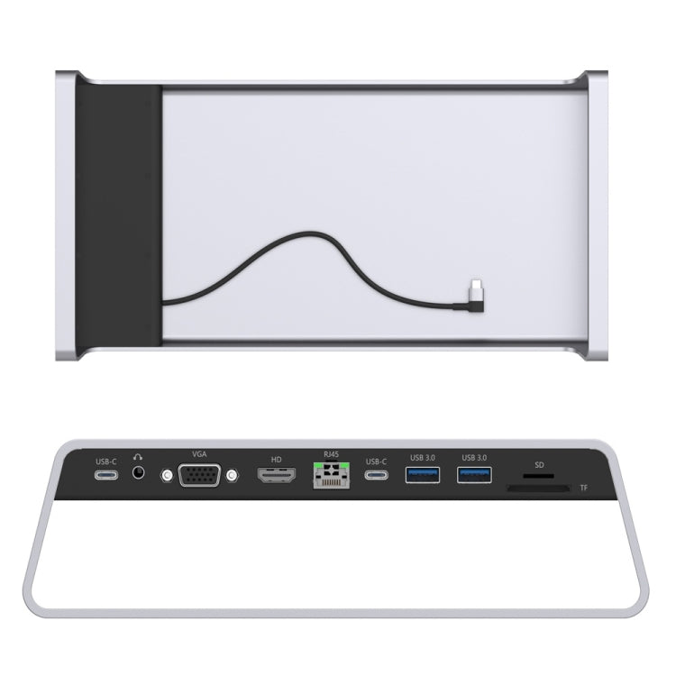 95109 Type-C To HDMI + VGA + RJ45 + USB3.0 x 2 11 in One Multi-Function Adapter and Computer Base by buy2fix