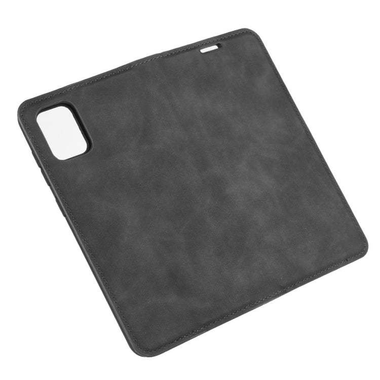 For Galaxy A31 Retro-skin Business Magnetic Suction Leather Case with Holder & Card Slots & Wallet(Black) by buy2fix