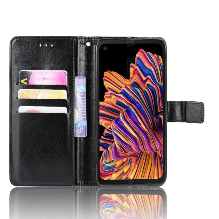 For Galaxy Xcover Pro Retro Crazy Horse Texture Horizontal Flip Leather Case with Holder & Card Slots & Photo Frame(Black) - Galaxy Phone Cases by buy2fix | Online Shopping UK | buy2fix