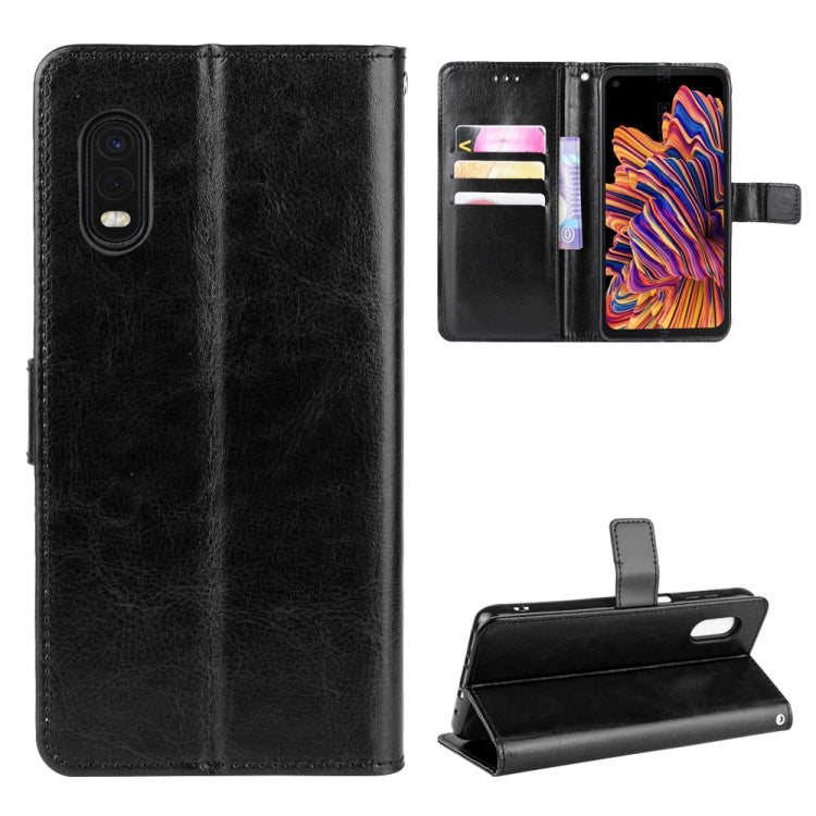For Galaxy Xcover Pro Retro Crazy Horse Texture Horizontal Flip Leather Case with Holder & Card Slots & Photo Frame(Black) - Galaxy Phone Cases by buy2fix | Online Shopping UK | buy2fix
