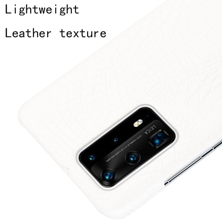 For Huawei P40 Pro+ / P40 Pro Plus Shockproof Crocodile Texture PC + PU Case(White) - Huawei Cases by buy2fix | Online Shopping UK | buy2fix