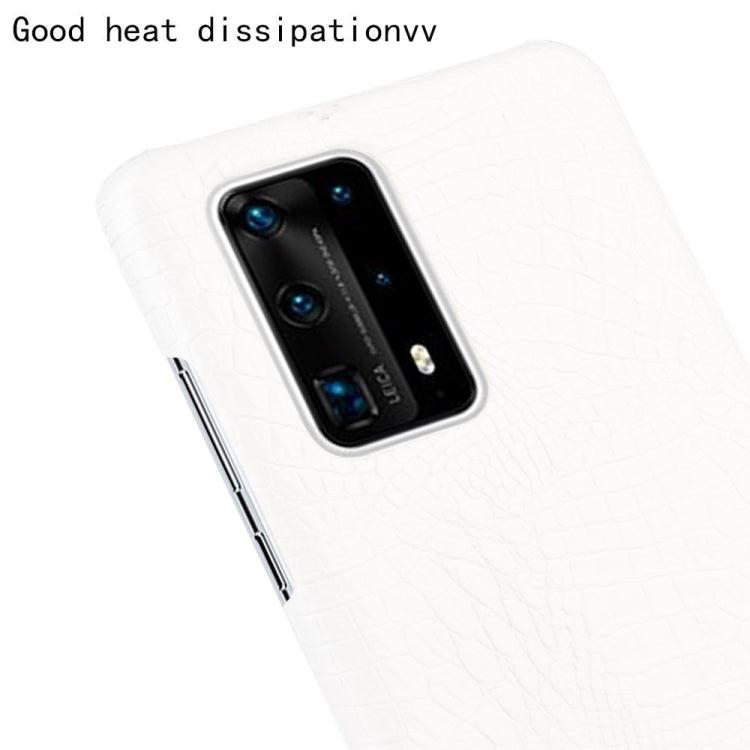 For Huawei P40 Pro+ / P40 Pro Plus Shockproof Crocodile Texture PC + PU Case(White) - Huawei Cases by buy2fix | Online Shopping UK | buy2fix
