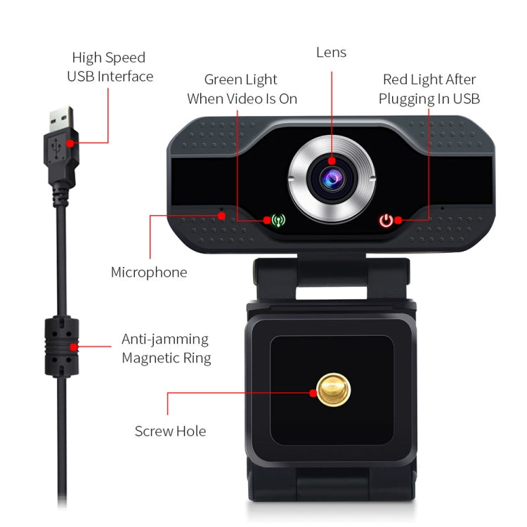 HD 1080P Webcam Built-in Microphone Smart Web Camera USB Streaming Beauty Live Camera for Computer Android TV by buy2fix