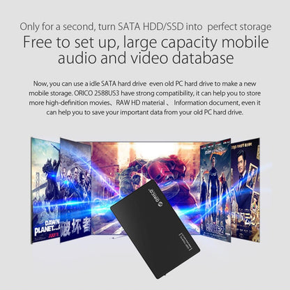 ORICO 2588US3-V1 2.5 inch USB3.0 Hard Drive Enclosure(Black) - HDD Enclosure by ORICO | Online Shopping UK | buy2fix