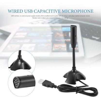 Dedicate USB Capacitive Mini Microphone Stand for PC Laptop Notebook Recording Wired Device by buy2fix