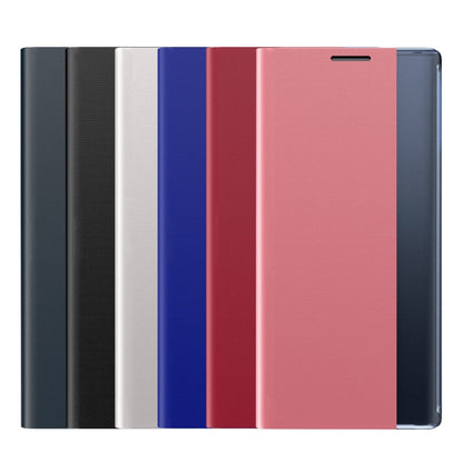 For Galaxy Note 10 Plus Plain Texture Cloth Attraction Flip Holder Leather Phone Case(Dark Blue) by buy2fix