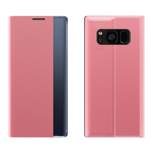 For Samsung Galaxy S10 Plain Texture Cloth Attraction Flip Holder Leather Phone Case(Pink) - Galaxy Phone Cases by buy2fix | Online Shopping UK | buy2fix