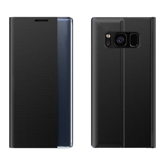 For Samsung Galaxy S10 Plus Plain Texture Cloth Attraction Flip Holder Leather Phone Case(Black) - Galaxy Phone Cases by buy2fix | Online Shopping UK | buy2fix