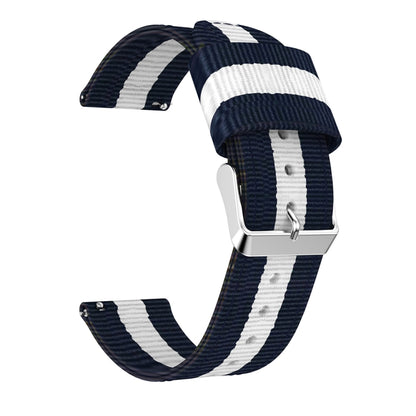 22mm For Huawei Watch GT2e GT2 46mm Nylon single ring strap(Navy White) by buy2fix