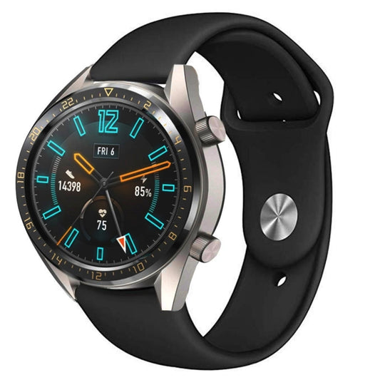22mm For Huawei Watch GT2e GT2 46mm Monochrome Silicone Reverse Buckle Strap(Black) by buy2fix
