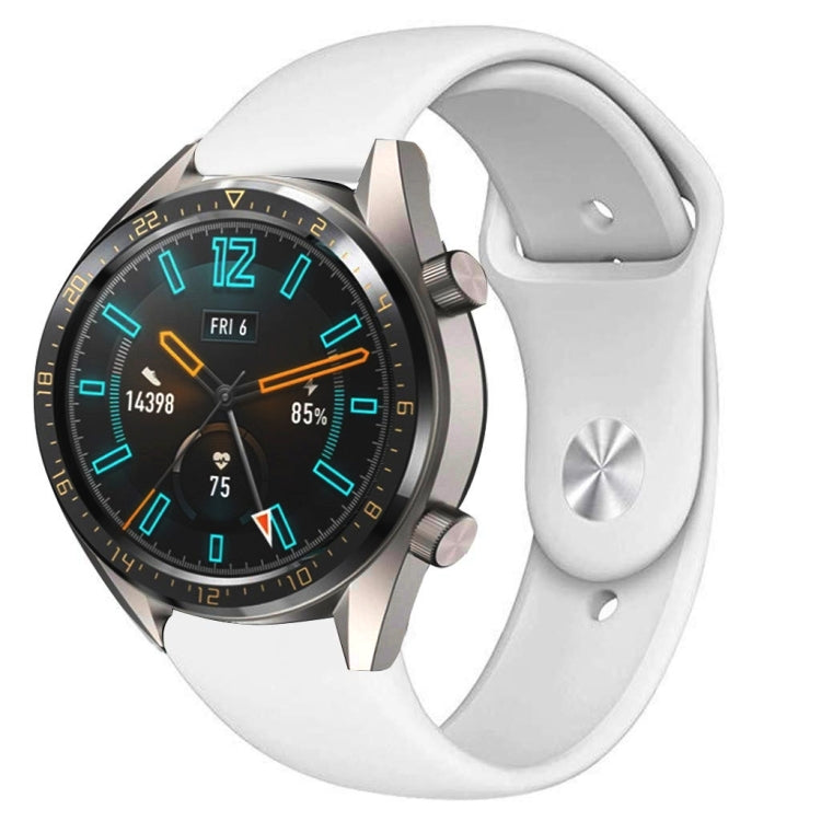 22mm For Huawei Watch GT2e GT2 46mm Monochrome Silicone Reverse Buckle Strap(White) by buy2fix