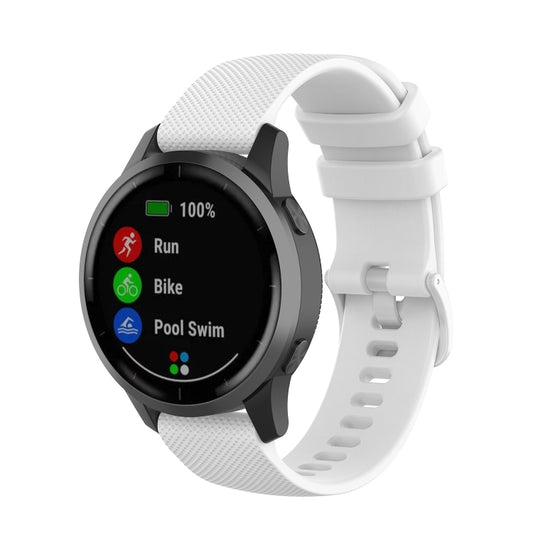 For Garmin Vivoactive 4 22mm Silicone Watch Band(White) - Watch Bands by buy2fix | Online Shopping UK | buy2fix