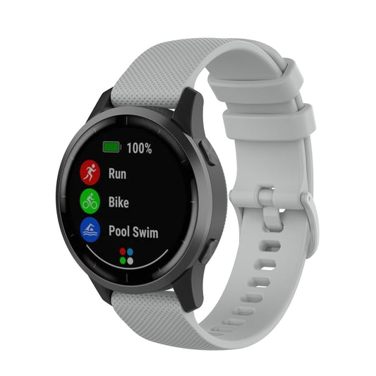 For Garmin Vivoactive 4 22mm Silicone Watch Band(Gray) - Watch Bands by buy2fix | Online Shopping UK | buy2fix