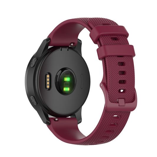 For Garmin Vivoactive 4 22mm Silicone Watch Band(Wine Red) - Watch Bands by buy2fix | Online Shopping UK | buy2fix
