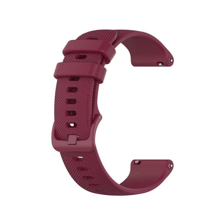 For Garmin Vivoactive 4 22mm Silicone Watch Band(Wine Red) - Watch Bands by buy2fix | Online Shopping UK | buy2fix