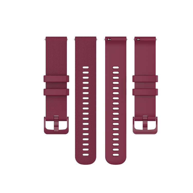 For Garmin Vivoactive 4 22mm Silicone Watch Band(Wine Red) - Watch Bands by buy2fix | Online Shopping UK | buy2fix
