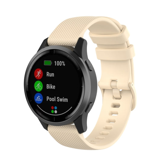 For Garmin Vivoactive 4 22mm Silicone Watch Band(Beige) - Watch Bands by buy2fix | Online Shopping UK | buy2fix