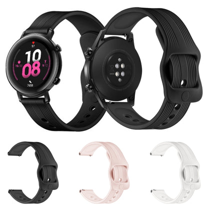 20mm For Huawei Watch GT2 42mm / Galaxy Watch Active 2 / Huami GTS/GTR 42MM Silicone Watch Band with Japanese Buckle(Black) by buy2fix