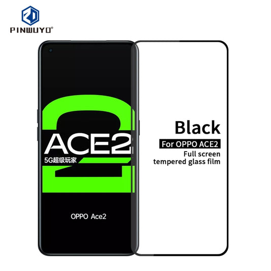 For OPPO Ace2 PINWUYO 9H 2.5D Full Screen Tempered Glass Film(Black) - OPPO Tempered Glass by PINWUYO | Online Shopping UK | buy2fix