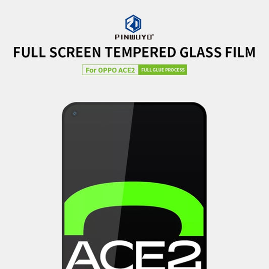 For OPPO Ace2 PINWUYO 9H 2.5D Full Screen Tempered Glass Film(Black) - OPPO Tempered Glass by PINWUYO | Online Shopping UK | buy2fix