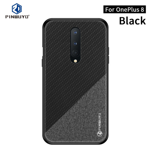 For Oneplus 8 PINWUYO Rong Series  Shockproof PC + TPU+ Chemical Fiber Cloth Protective Cover(Black) - OnePlus Cases by PINWUYO | Online Shopping UK | buy2fix