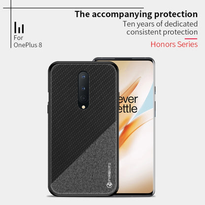 For Oneplus 8 PINWUYO Rong Series  Shockproof PC + TPU+ Chemical Fiber Cloth Protective Cover(Black) - OnePlus Cases by PINWUYO | Online Shopping UK | buy2fix