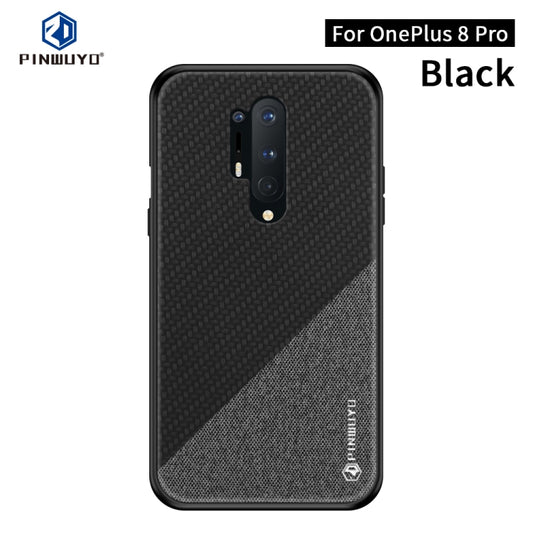 For Oneplus 8 Pro PINWUYO Rong Series  Shockproof PC + TPU+ Chemical Fiber Cloth Protective Cover(Black) - OnePlus Cases by PINWUYO | Online Shopping UK | buy2fix
