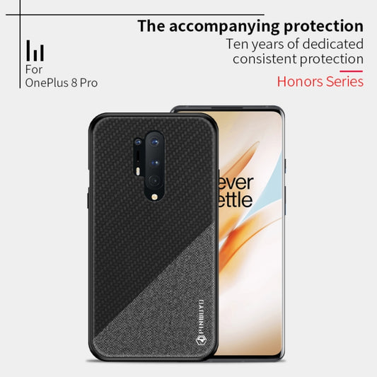 For Oneplus 8 Pro PINWUYO Rong Series  Shockproof PC + TPU+ Chemical Fiber Cloth Protective Cover(Black) - OnePlus Cases by PINWUYO | Online Shopping UK | buy2fix
